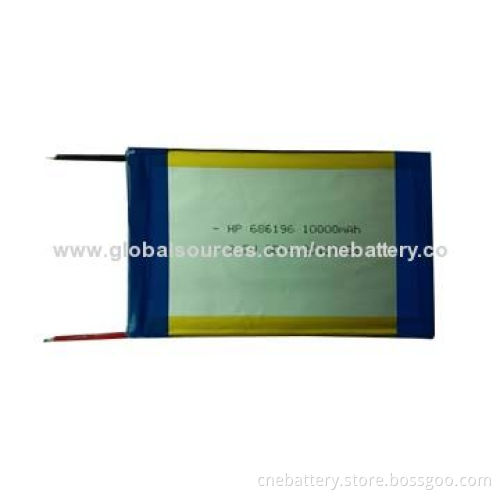 PL346895 Lithium Polymer Batteries with 3.7V, 2,400mAh, Sized 3.4*68*95mm, UL Certified